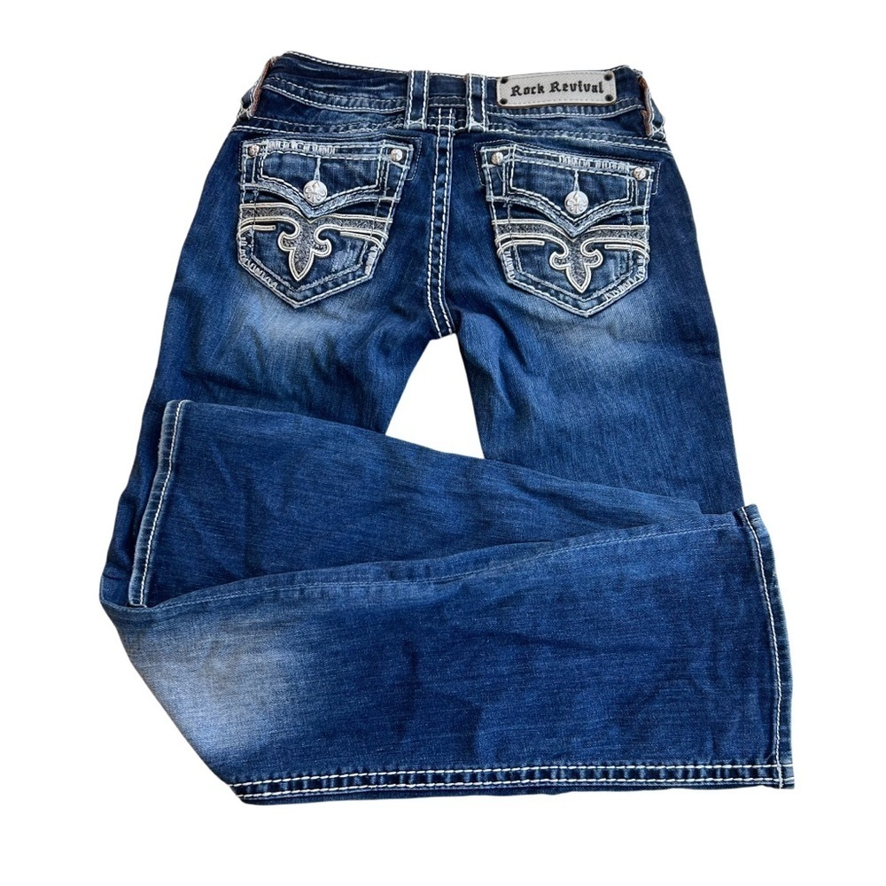 Rock Revival Boots Jeans with Vintage Fade Women Size 26 - Picture 5 of 11